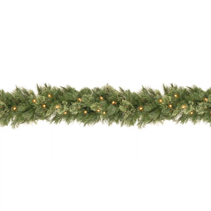 9 ft. Pre-Lit Wispy Willow Garland with Clear Lights, Plug-In