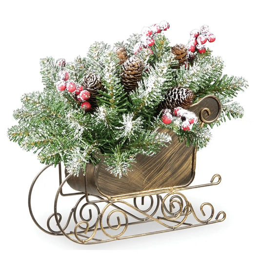 10 in. Dunhill Fir Sleigh Centerpiece