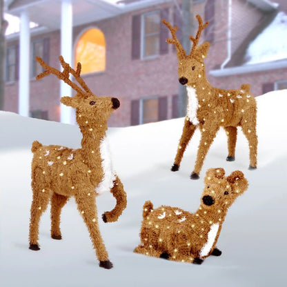 24 in. Resting Reindeer with Clear Lights, Plug-In